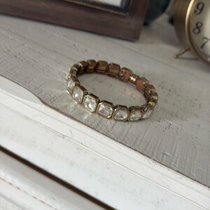 Crystal brushed gold J Crew bracelet